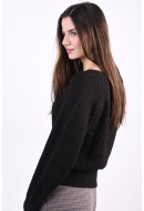 Women Sweater Jacqueline De Young Jdyjusty V-Neck Black